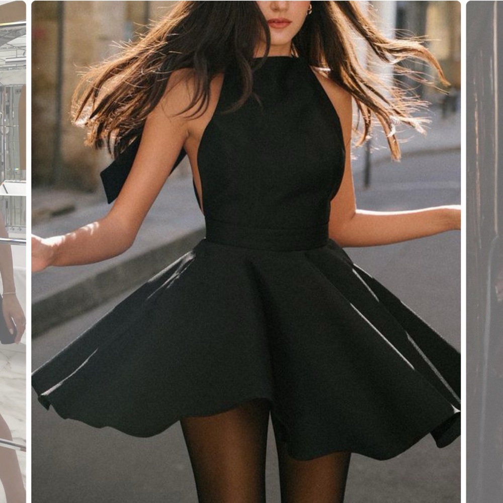 COMMENSE backless satin ballerina dress